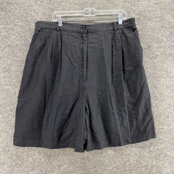 Studio Pants - Adolfo Studio Shorts Women 22W Plus Black High Rise Bermuda Linen Flat Front